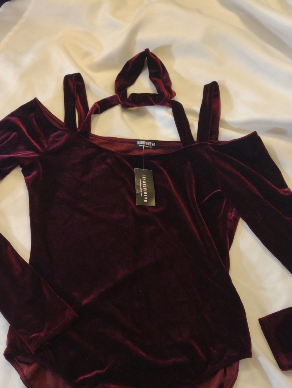 NWT Fashion Nova Burgundy High Hopes II Bodysuit - Size 1X